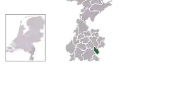 Highlighted position of Simpelveld in a municipal map of Limburg
