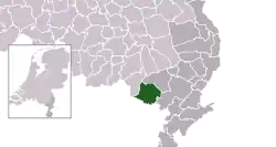 Highlighted position of Weert in a municipal map of Limburg