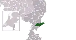 Highlighted position of Roerdalen in a municipal map of Limburg