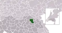 Highlighted position of Landerd in a municipal map of North Brabant