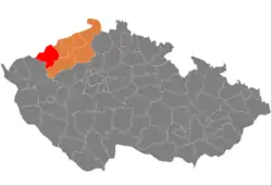 Location in the Ústí nad Labem Region within the Czech Republic