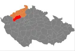 Location in the Ústí nad Labem Region within the Czech Republic