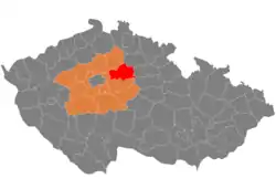 Location in the Central Bohemian Region within the Czech Republic