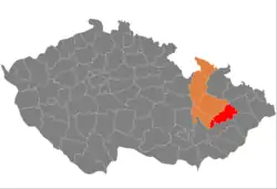 Location in the Olomouc Region within the Czech Republic