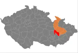 Location in the Olomouc Region within the Czech Republic