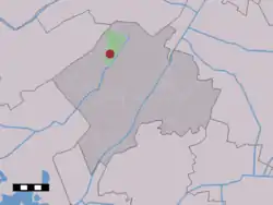 The village (dark red) and the statistical district (light green) of Doldersum in the municipality of Westerveld.