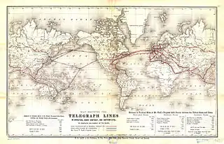 World map of telegraph density