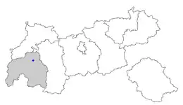 Location of Landeck within Tyrol
