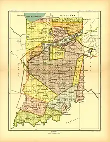 Map of Indiana land cessions from Indian Land Cessions