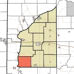 Location of Fulton Township in Fountain County