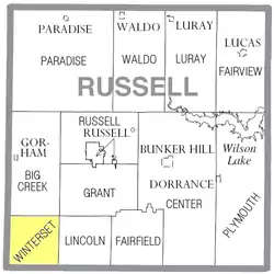 Location of Winterset Township in Russell County