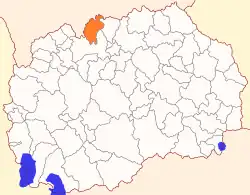 Location of Čučer-Sandevo Municipality