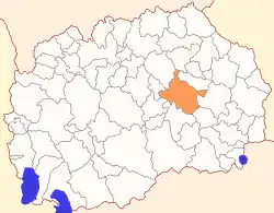 Location of Municipality of Štip