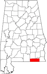 State map highlighting Geneva County