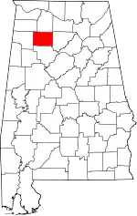 State map highlighting Winston County