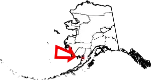 State map highlighting Bristol Bay Borough