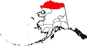 Map of Alaska highlighting North Slope Borough