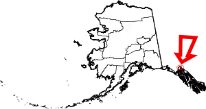 Location of Skagway in Alaska