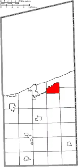 Location of Kingsville Township in Ashtabula County