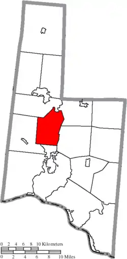 Location of Scott Township in Brown County
