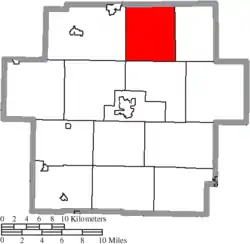 Location of Augusta Township in Carroll County