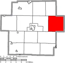 Location of Fox Township in Carroll County