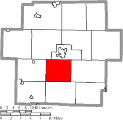 Location of Union Township in Carroll County