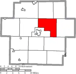 Location of Washington Township in Carroll County