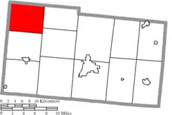 Location of Adams Township in Champaign County