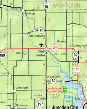 KDOT map of Clay County (legend)
