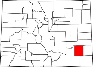 State map highlighting Bent County