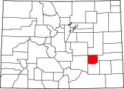 State map highlighting Crowley County