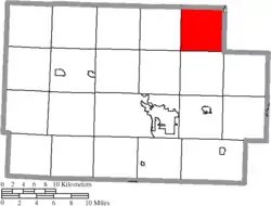 Location of Crawford Township in Coshocton County