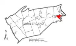 Map of Cumberland County, Pennsylvania highlighting Lower Allen Township