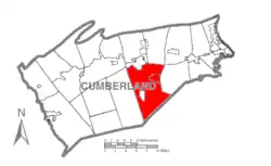 Map of Cumberland County, Pennsylvania highlighting South Middleton Township