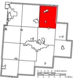 Location of Walnut Township in Fairfield County