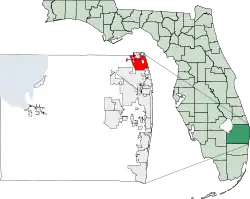Location of Jupiter in Palm Beach County, Florida
