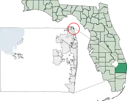 Location of Jupiter Inlet Colony in Palm Beach County, Florida