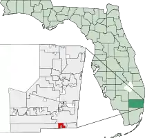 Location of West Park in Broward County, Florida