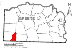 Location of Freeport Township in Greene County