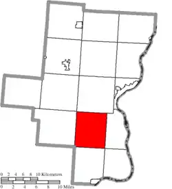 Location of Harrison Township in Gallia County