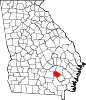 State map highlighting Bacon County