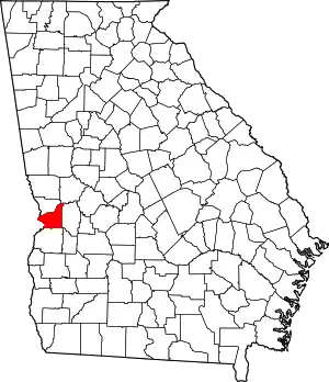 State map highlighting Chattahoochee County