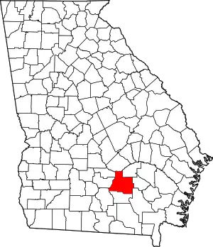 Map of Georgia highlighting Coffee County