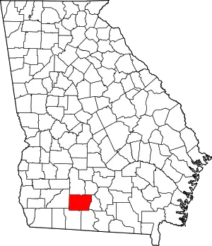 Map of Georgia highlighting Colquitt County