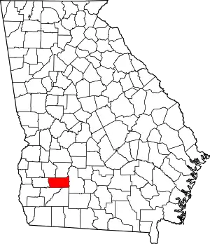 State map highlighting Dougherty County