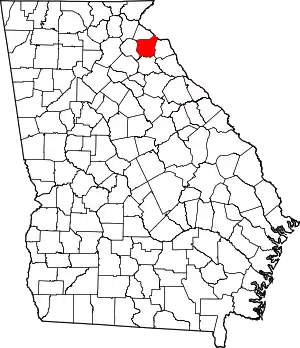 Map of Georgia highlighting Franklin County