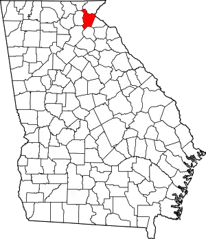 State map highlighting Habersham County