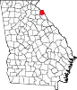 State map highlighting Hart County
