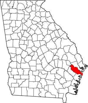 State map highlighting Liberty County